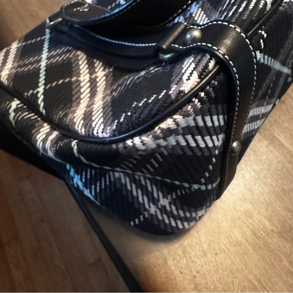 BURBERRY Nova Check Blue Label Tote Bag Canvas Black Auth hk1018 - Picture 15 of 15